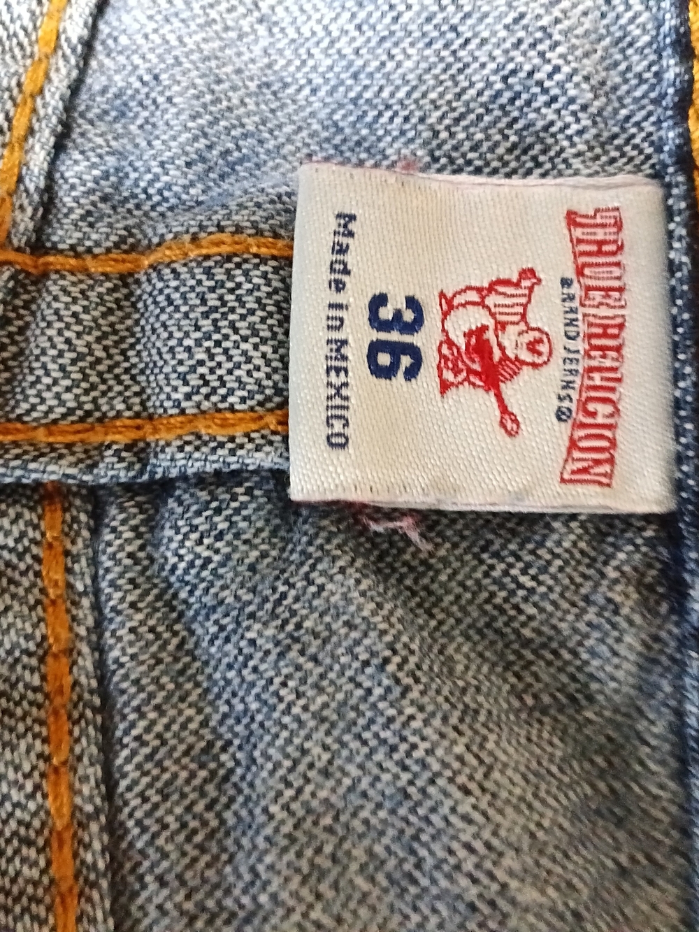 True Religion Distressed Blue Denim Cropped Shorts - Picture 3 of 3